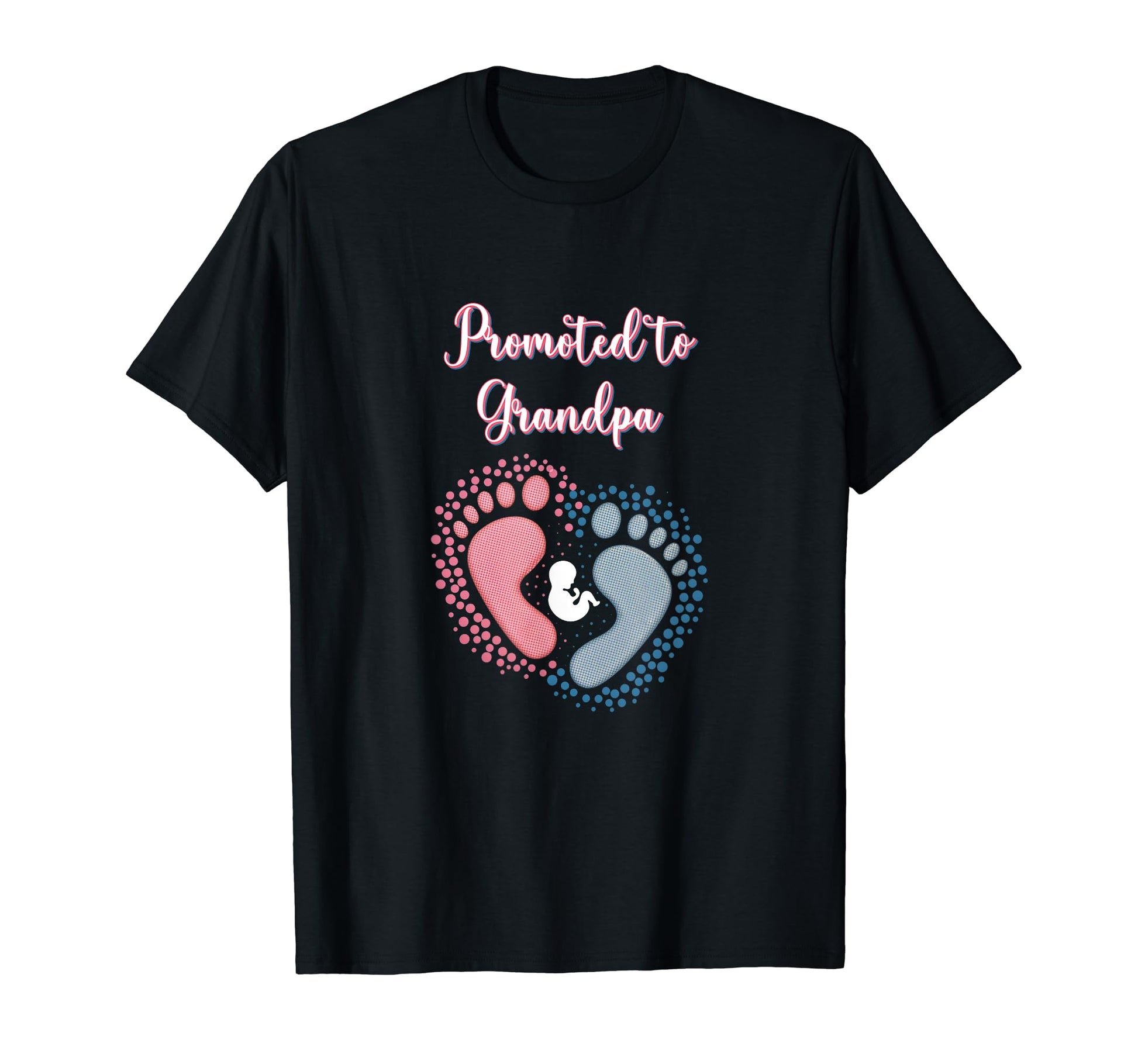 Promoted To Grandpa Gender Reveal T-Shirt - Custom Art Print Unisex - T-Shirt, Sweatshirt, Hoodie