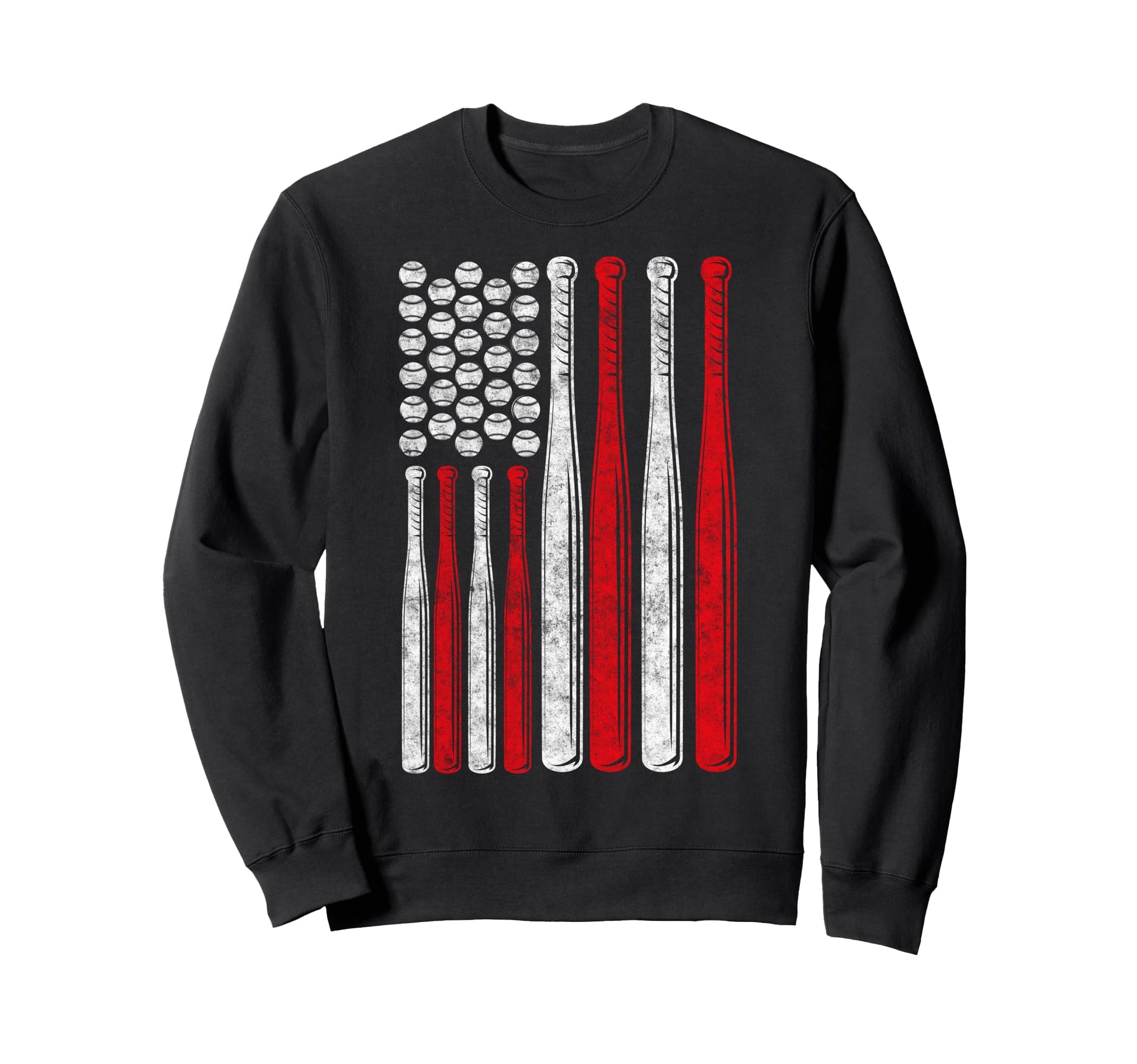 Baseball Us Flag Baseball Lover Dad Sweatshirt - Trendy Graphic for Adults - T-Shirt, Sweatshirt, Hoodie