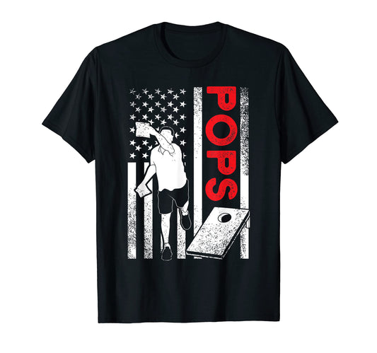 American Flag Cornhole Pops Corn T-Shirt - Fun Novelty Design Men Women - T-Shirt, Sweatshirt, Hoodie