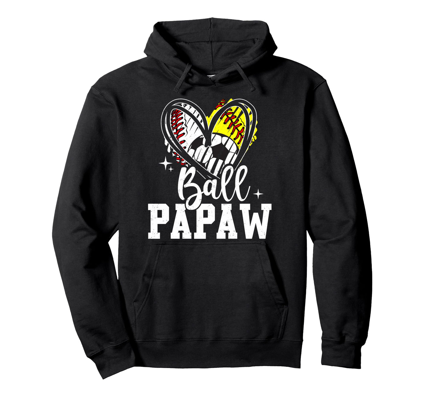 Ball Papaw Baseball Softball Soccer Papaw Hoodie - Aesthetic Graphic Unisex - T-Shirt, Sweatshirt, Hoodie