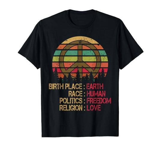 Birthplace Earth Race Human Equality T-Shirt - Fun Novelty Design Unisex - T-Shirt, Sweatshirt, Hoodie