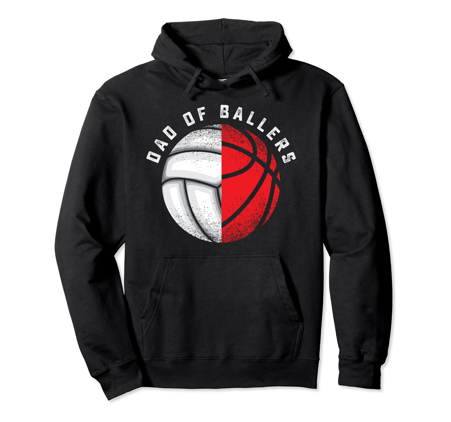 Dad Ballers Funny Volleyball Basketball Hoodie - Trendy Graphic for Adults - T-Shirt, Sweatshirt, Hoodie