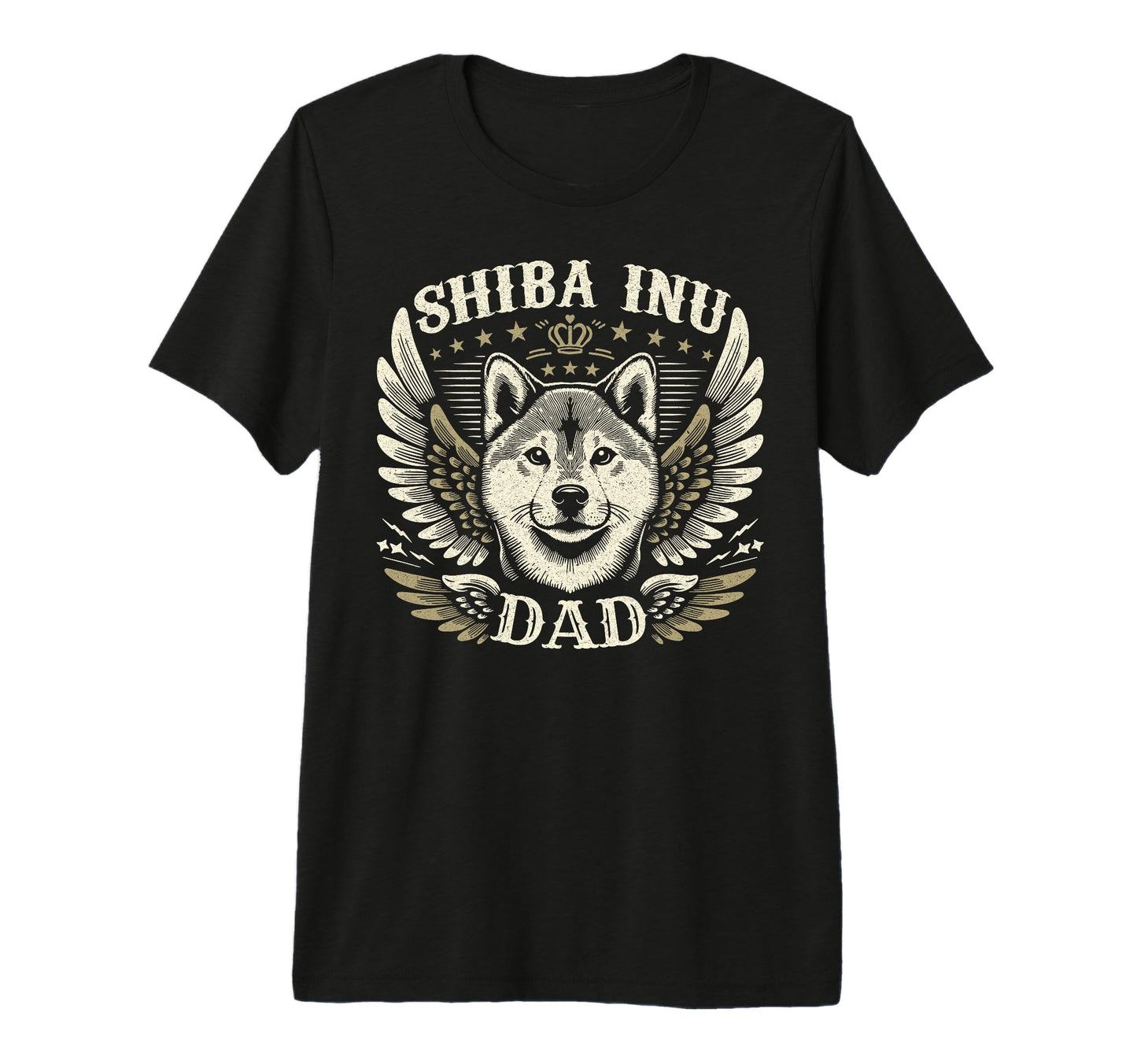 Shiba Inu Dad Biker Wings Motorcycle T-Shirt - Casual Everyday Wear Unisex - T-Shirt, Sweatshirt, Hoodie