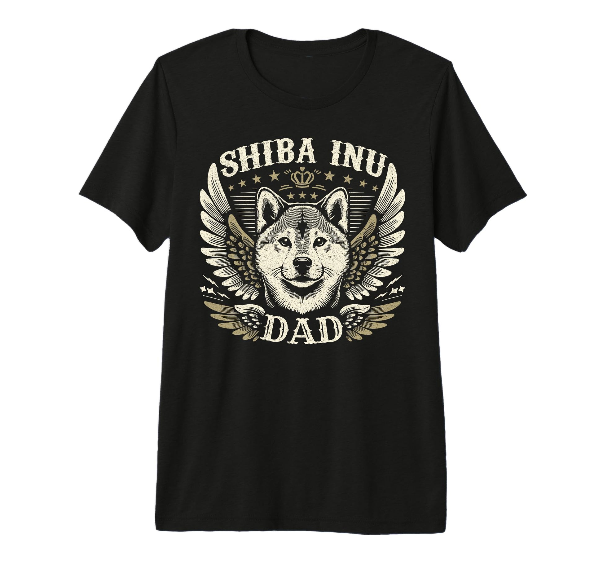 Shiba Inu Dad Biker Wings Motorcycle T-Shirt - Casual Everyday Wear Unisex - T-Shirt, Sweatshirt, Hoodie