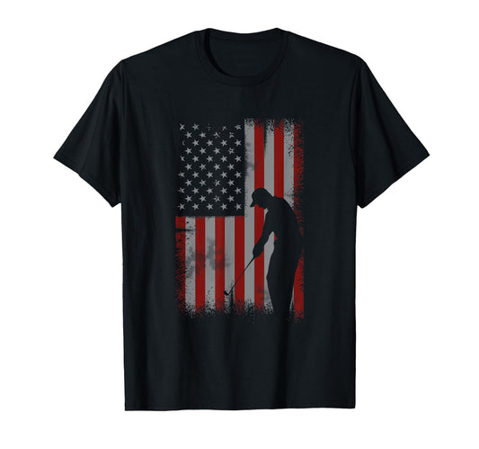 American Flag Golf Gift Golfer Golf T-Shirt - Unique Graphic for Adults - T-Shirt, Sweatshirt, Hoodie