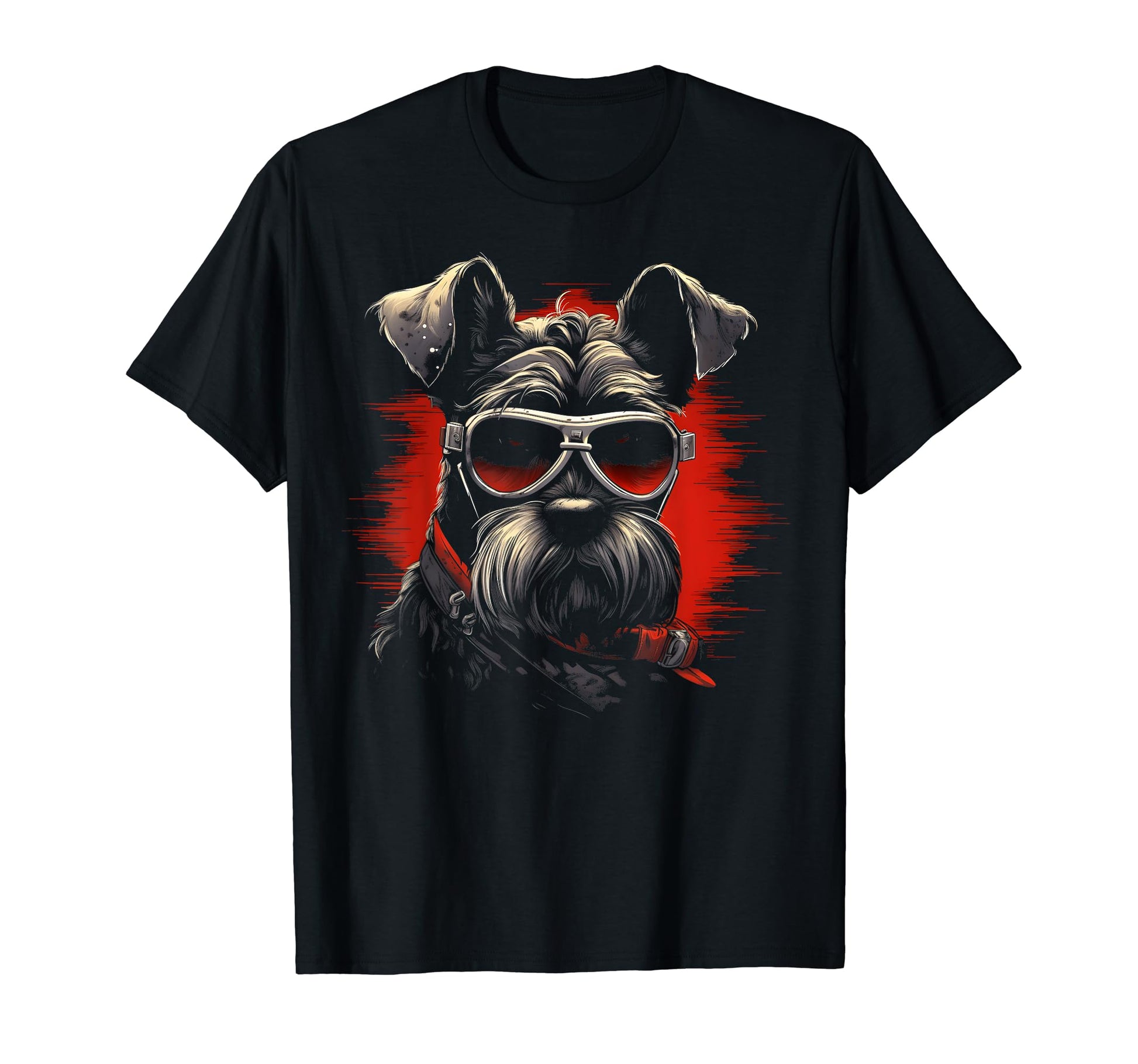 Motorcycle Dad Biker Dog Funny Schnauzer T-Shirt - Graphic Print Unisex - T-Shirt, Sweatshirt, Hoodie