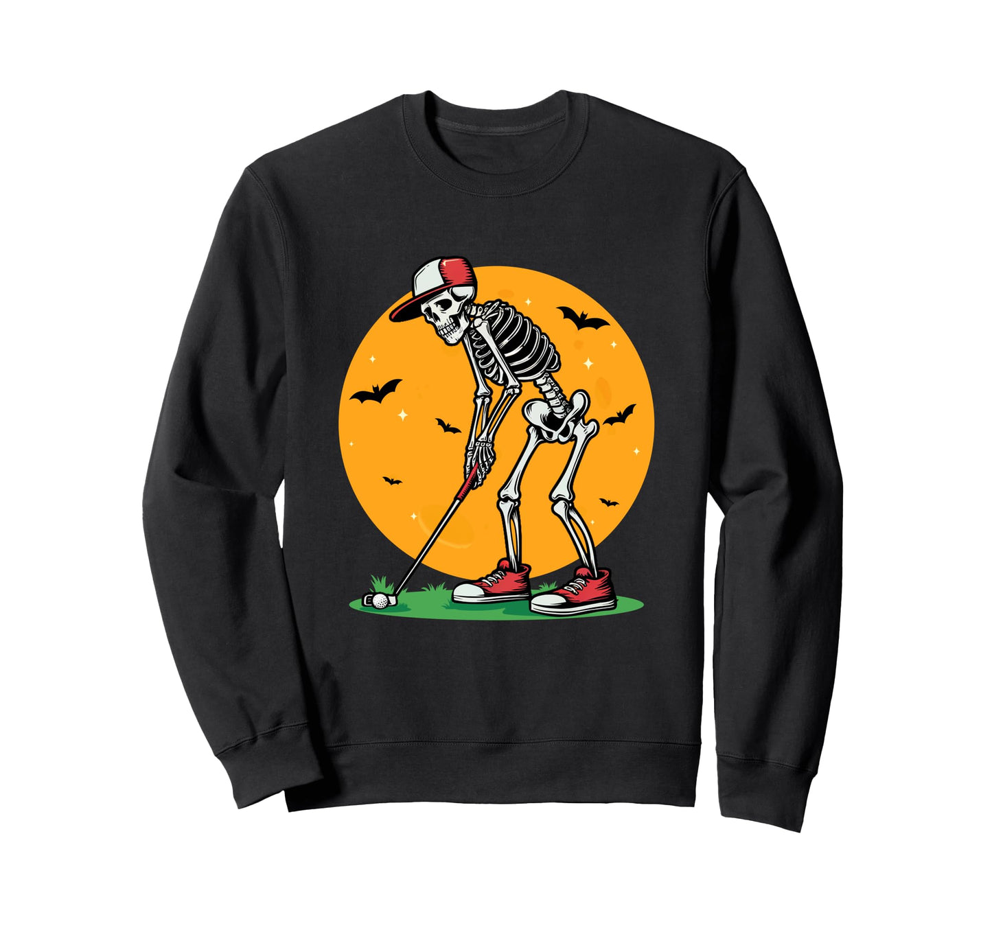 Skeleton Golf Halloween Golfer Golf Sweatshirt - Novelty Apparel Unisex - T-Shirt, Sweatshirt, Hoodie