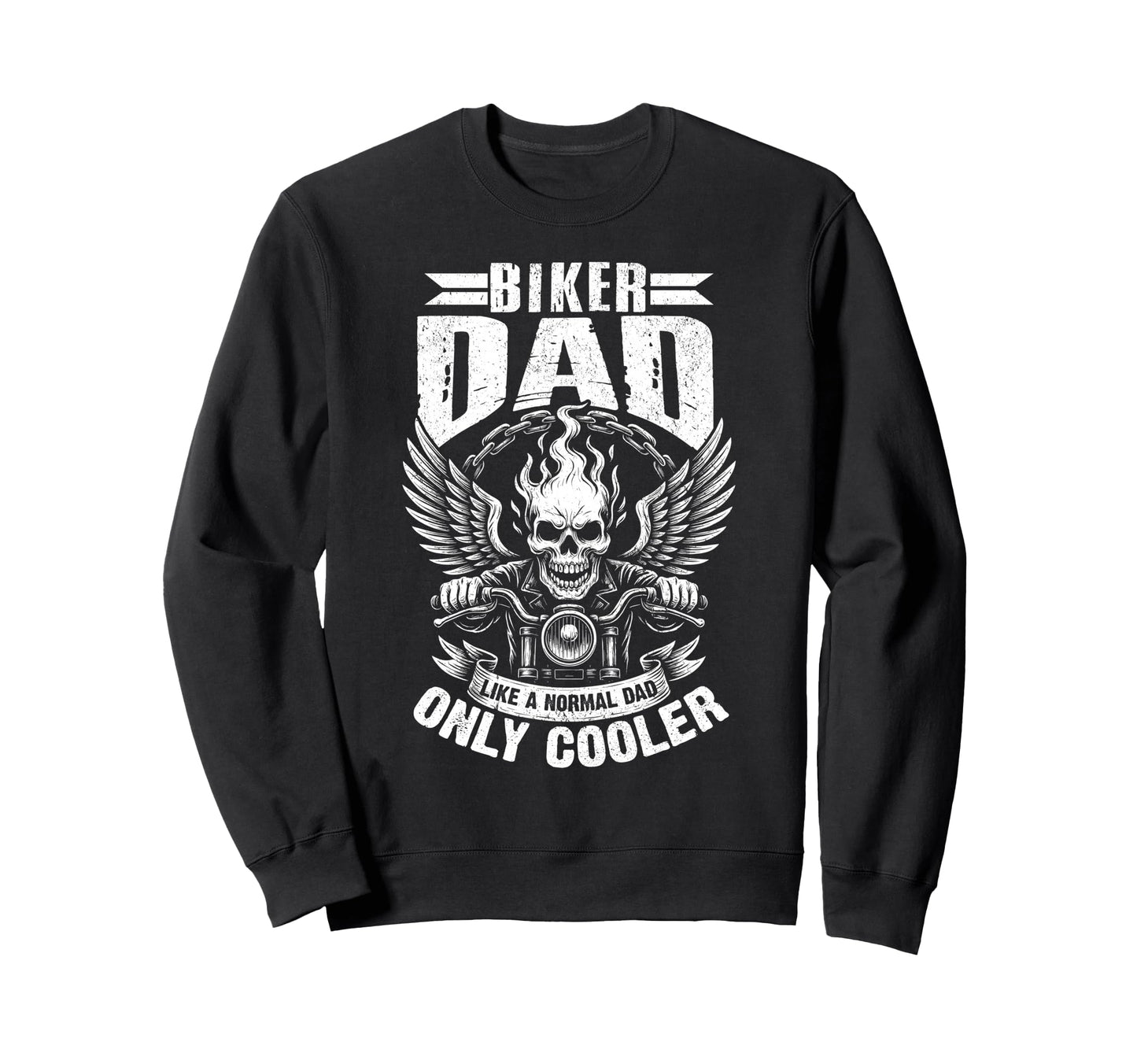 Biker Dad Motorcycle Father Funny Sweatshirt - Minimalist Print Unisex - T-Shirt, Sweatshirt, Hoodie