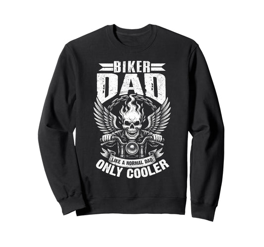 Biker Dad Motorcycle Father Funny Sweatshirt - Minimalist Print Unisex - T-Shirt, Sweatshirt, Hoodie