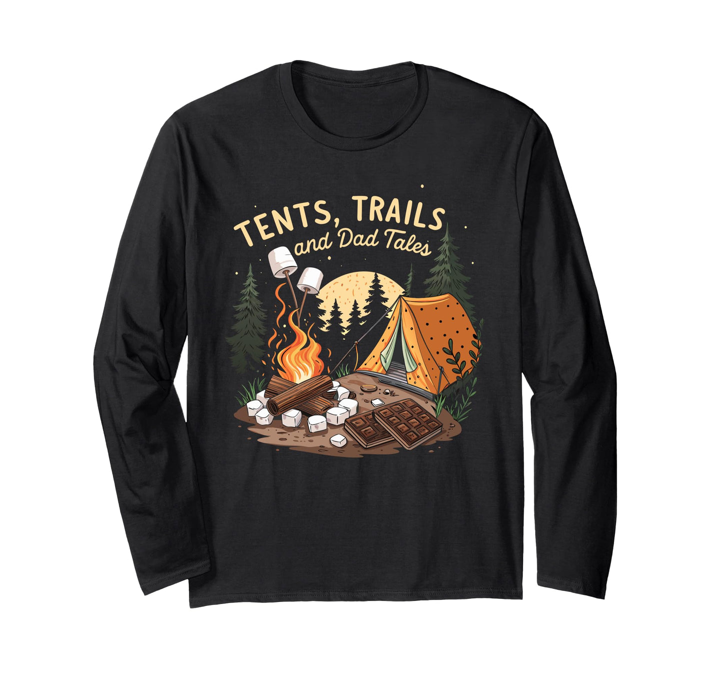 Tents Trails And Dad Tales Hiking Hoodie - Fun Novelty Design Men Women - T-Shirt, Sweatshirt, Hoodie