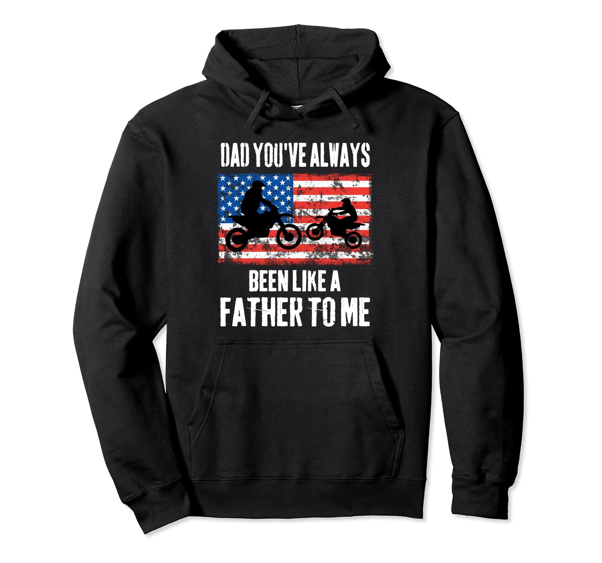 Dad And Son Motocross Usa Flag Hoodie - Fun Novelty Design for Adults - T-Shirt, Sweatshirt, Hoodie