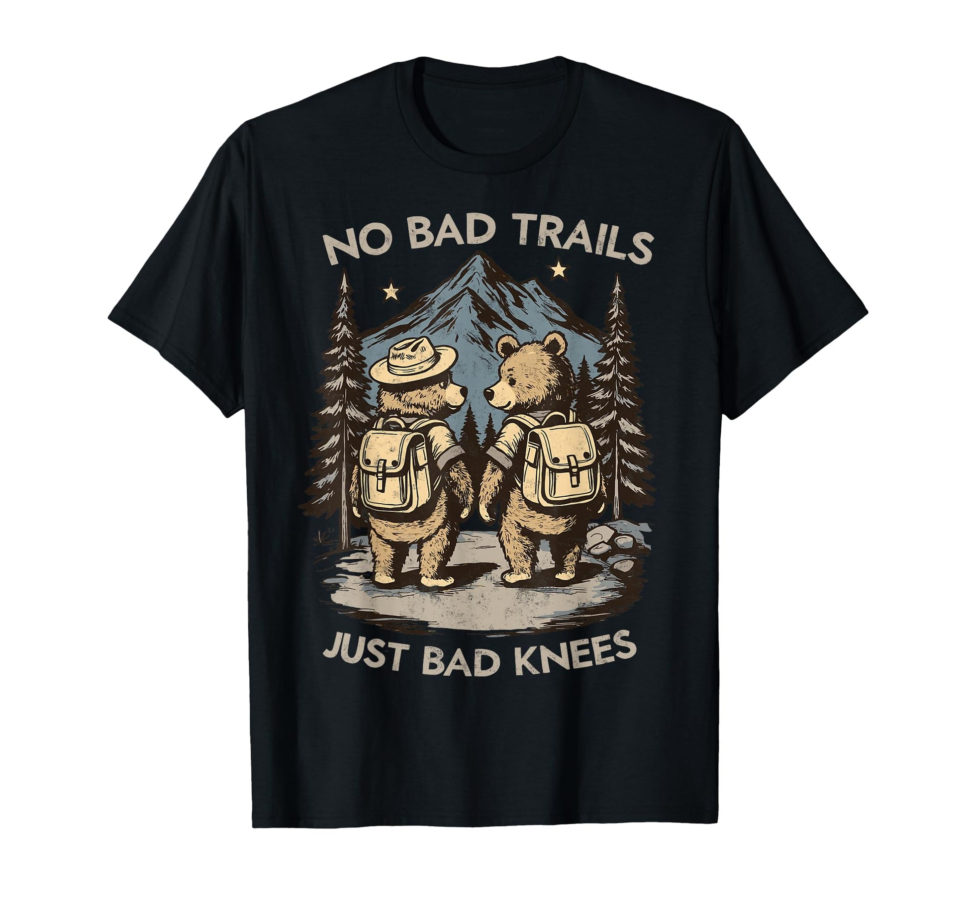 No Bad Trails Just Bad Knees Hiker T-Shirt - Novelty Apparel Men Women - T-Shirt, Sweatshirt, Hoodie