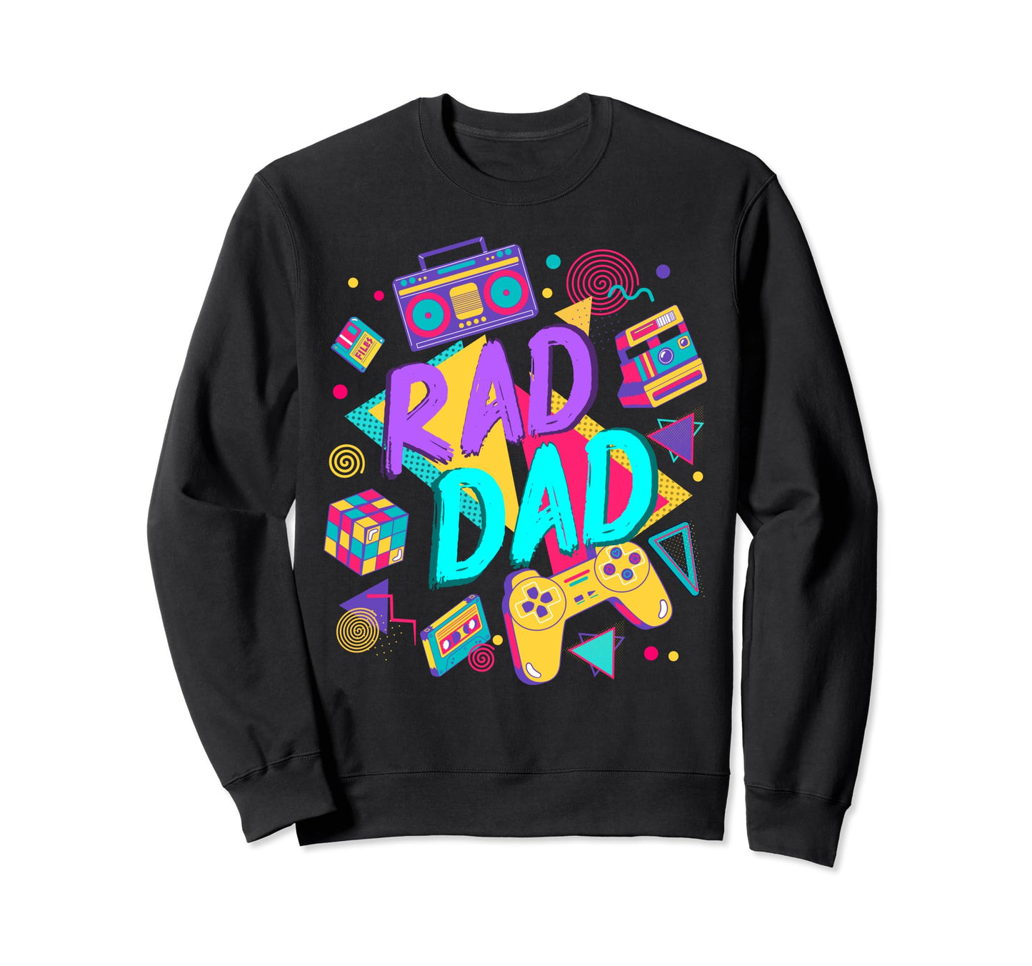 Rad Dad Really Awesome Dad 80S Dad Sweatshirt - Minimalist Print Men Women - T-Shirt, Sweatshirt, Hoodie