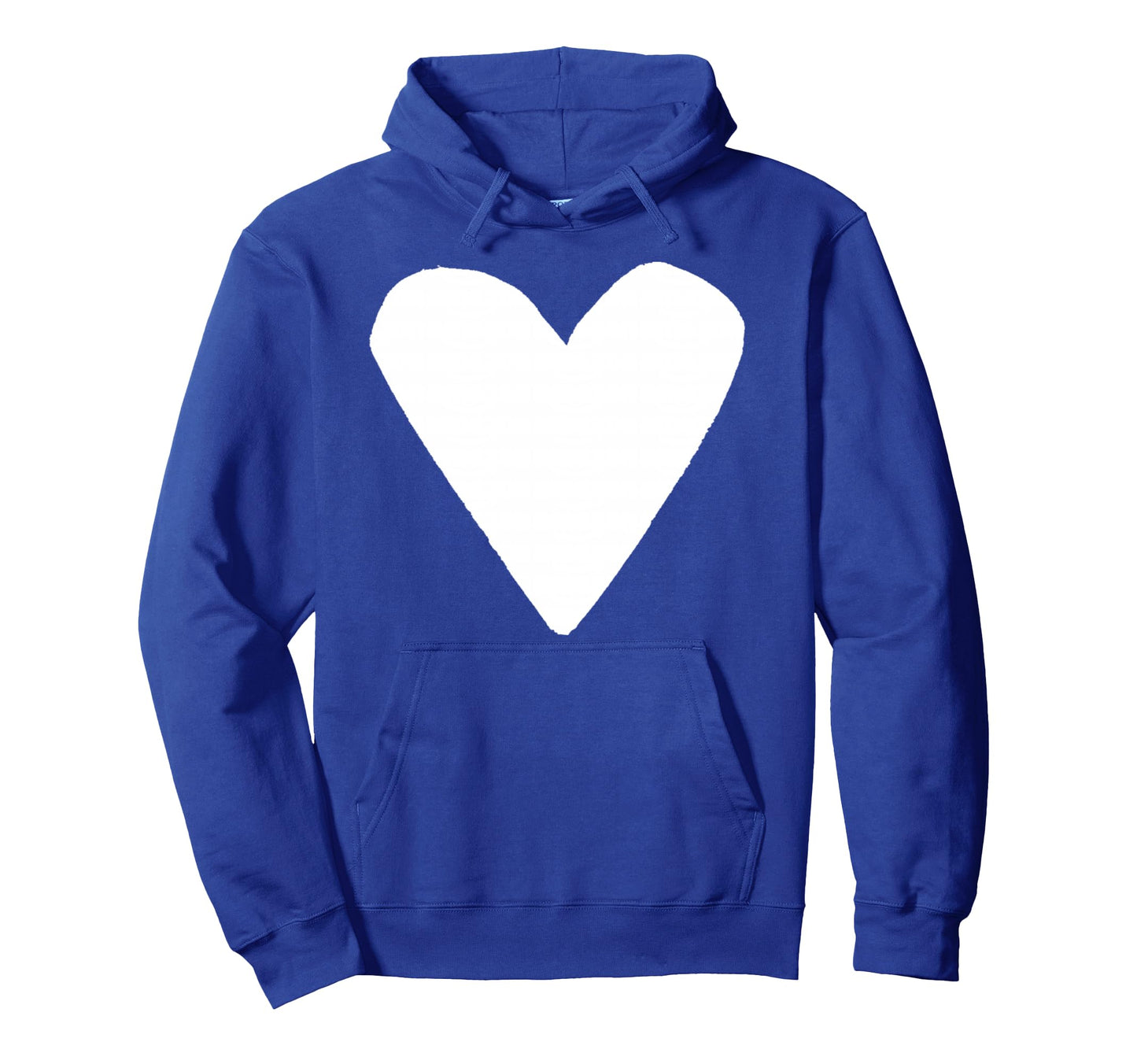White Heart Blue Hoodie - Minimalist Print Men Women - T-Shirt, Sweatshirt, Hoodie