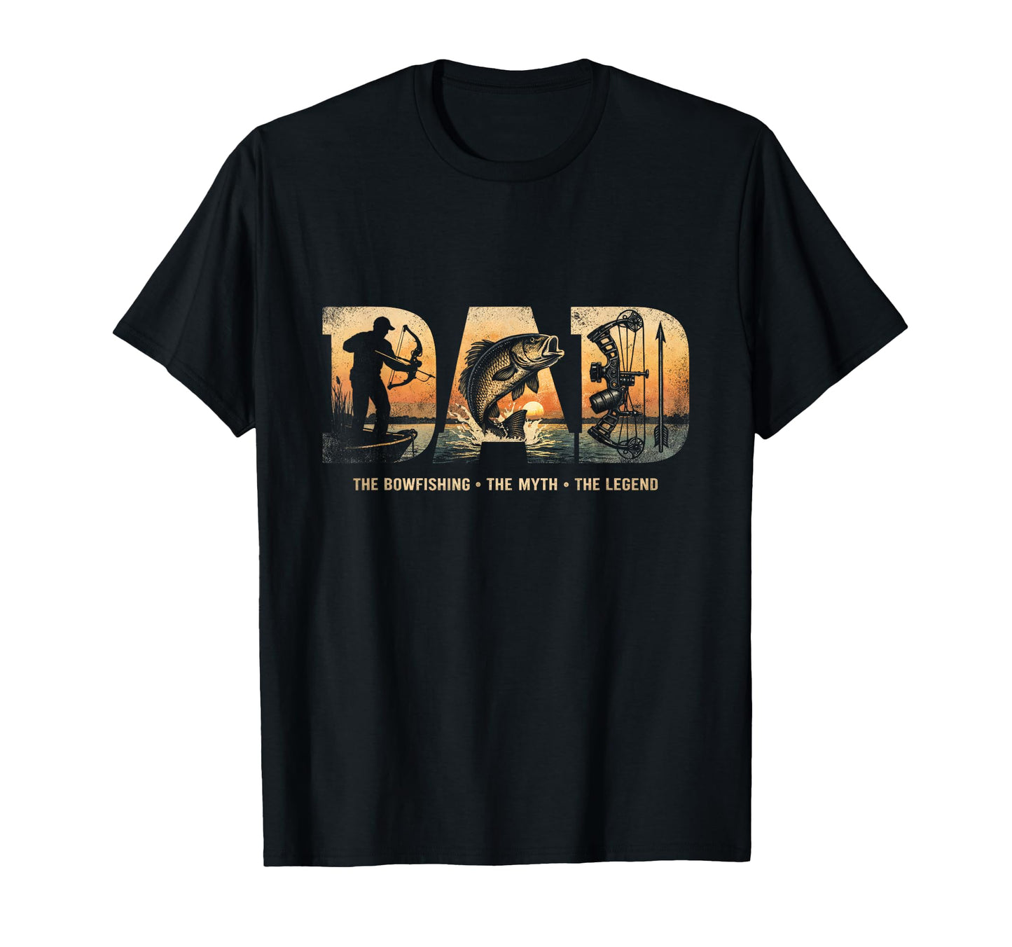Dad Bowfishing Myth Legend Funny T-Shirt - Custom Art Print for Adults - T-Shirt, Sweatshirt, Hoodie
