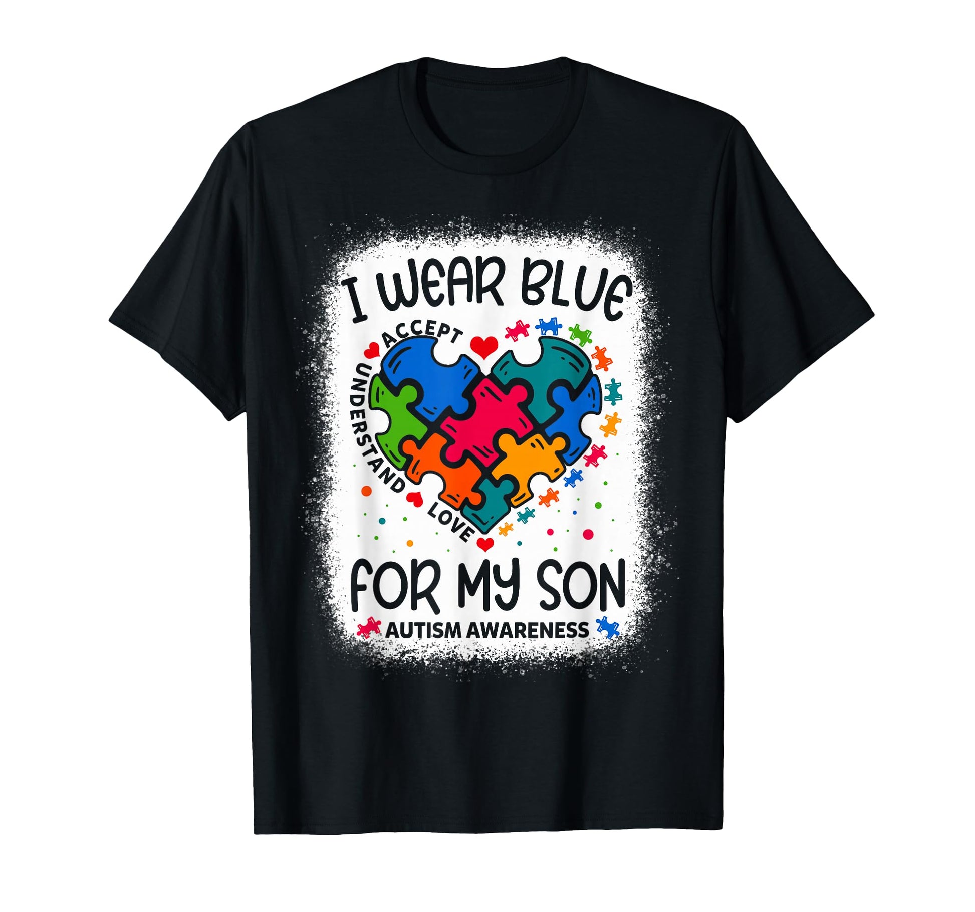Autism Awareness Mom I Wear Blue My Son T-Shirt - Graphic Print for Adults - T-Shirt, Sweatshirt, Hoodie