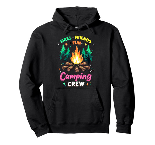 Camping Crew Group Matching Funny Hiking Hoodie - Trendy Graphic Men Women - T-Shirt, Sweatshirt, Hoodie