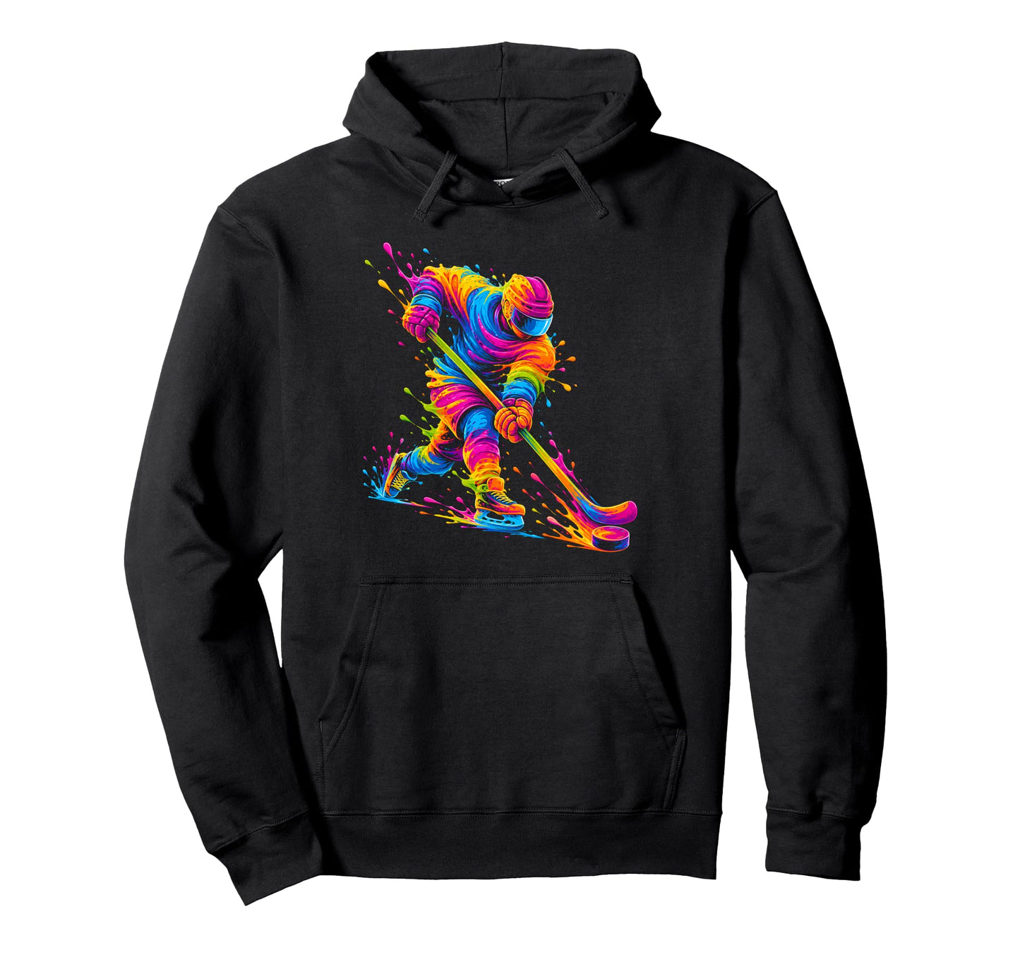 Ice Hockey Player Hockey Mom Dad Splash Hoodie - Trendy Graphic Men Women - T-Shirt, Sweatshirt, Hoodie