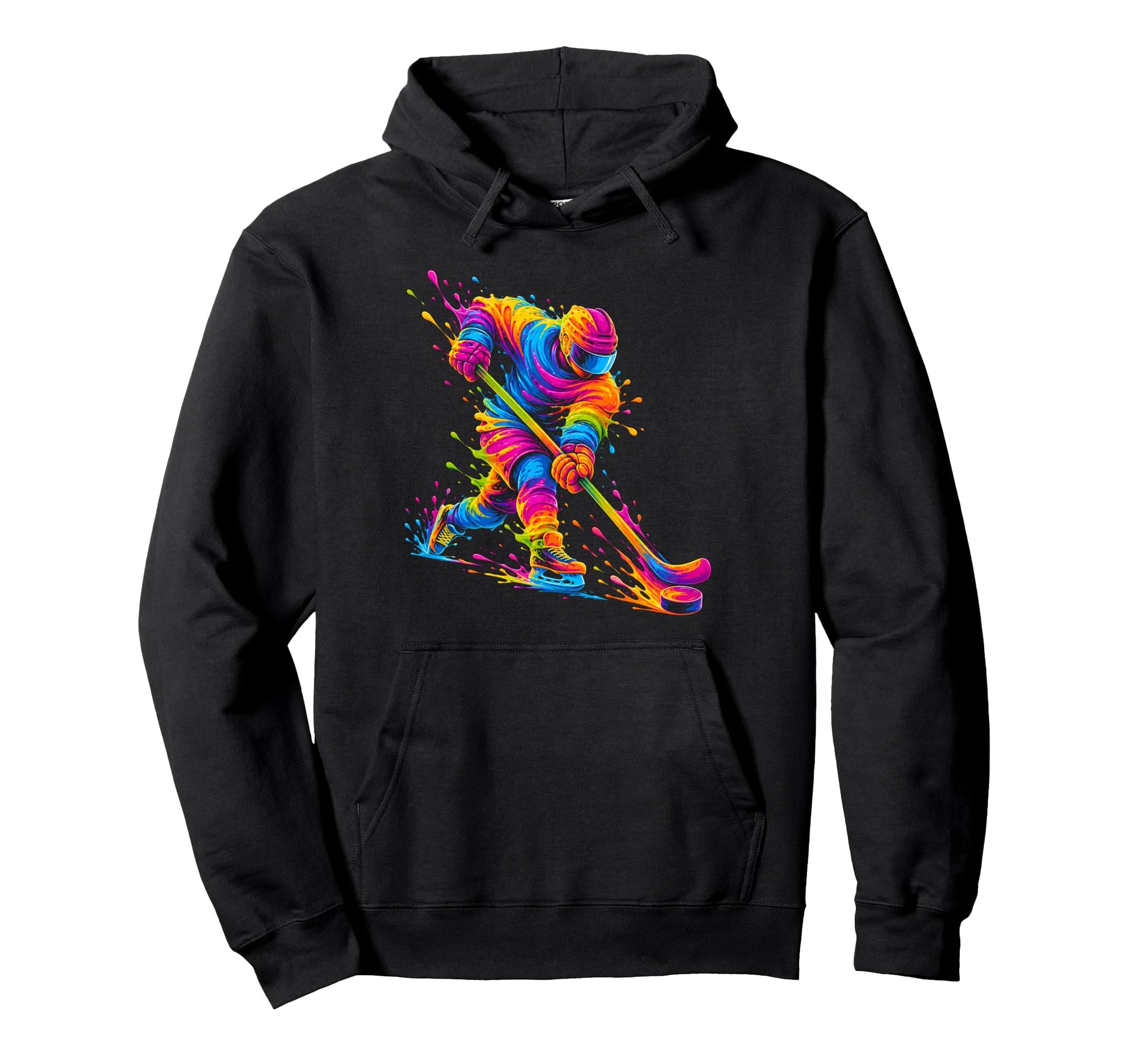 Ice Hockey Player Hockey Mom Dad Splash Hoodie - Trendy Graphic Men Women - T-Shirt, Sweatshirt, Hoodie