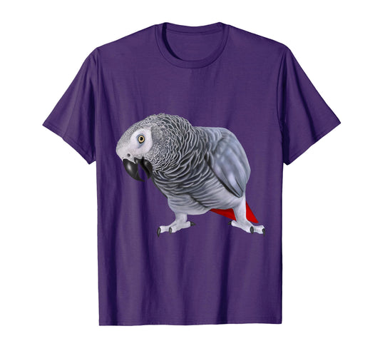 African Grey Parrot Bird T-Shirt - Minimalist Print Men Women - T-Shirt, Sweatshirt, Hoodie