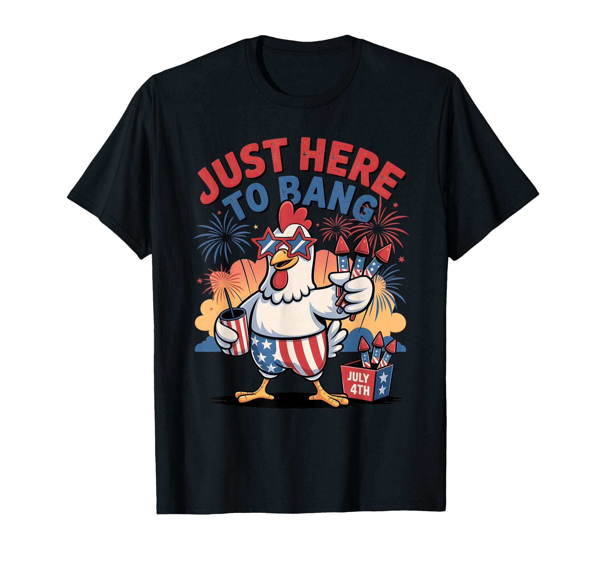 Sarcastic Just Here To Bang Chicken T-Shirt - Unique Graphic for Adults - T-Shirt, Sweatshirt, Hoodie