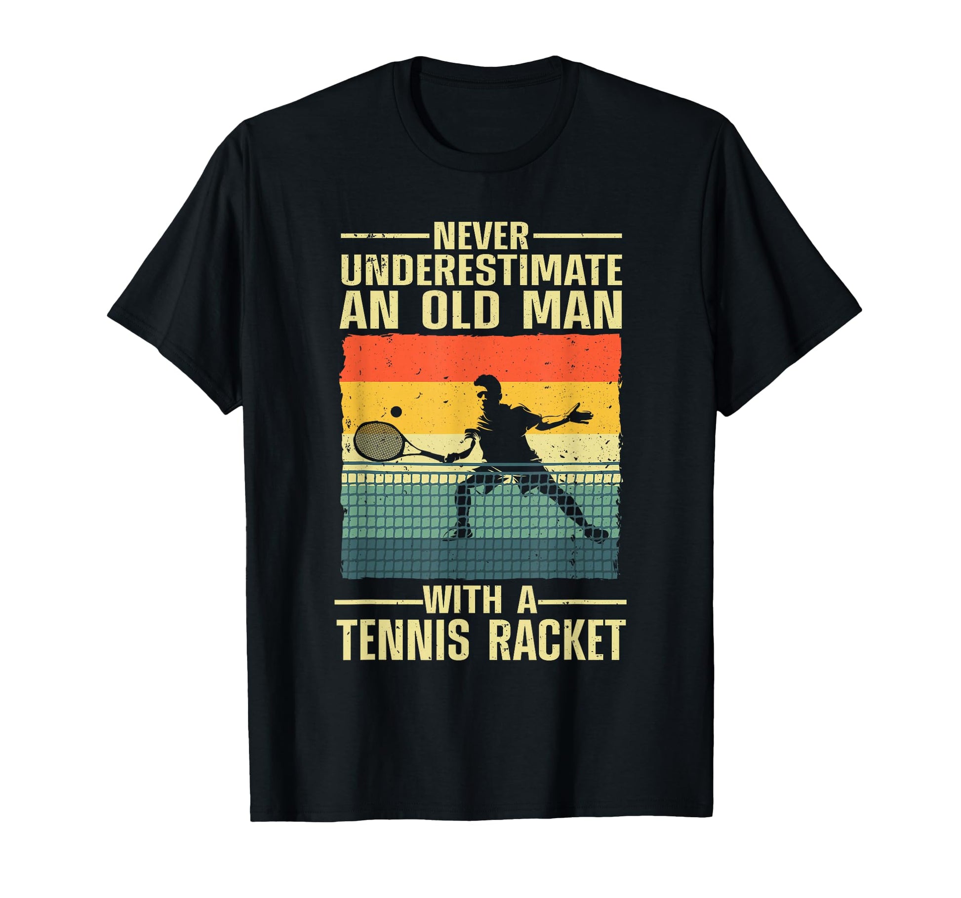 Tennis Art Grandpa Tennis Player Racket T-Shirt - Graphic Print Unisex - T-Shirt, Sweatshirt, Hoodie