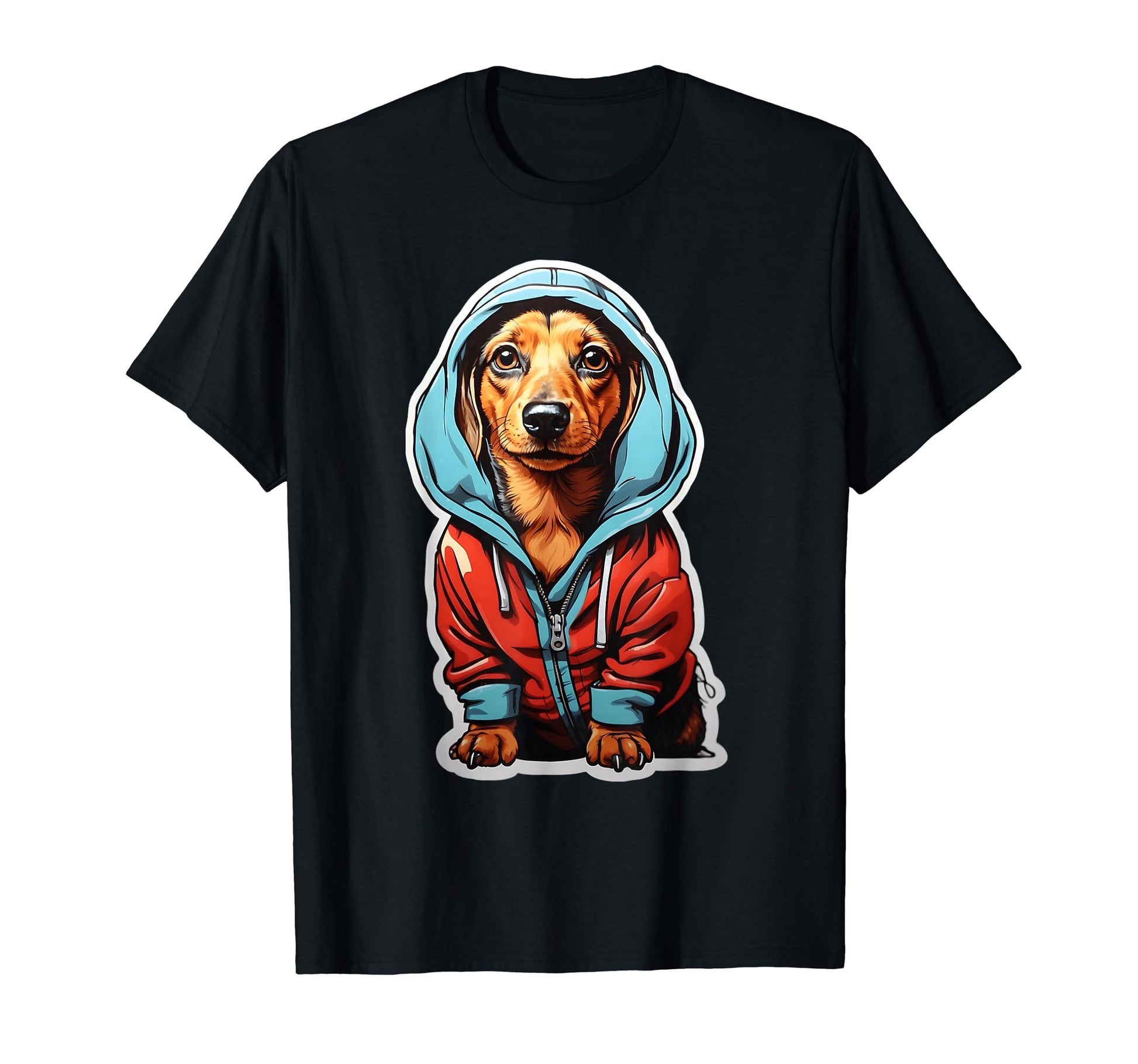 Hound Brown Dachshund Rocking Game Hoodie - Aesthetic Graphic Men Women - T-Shirt, Sweatshirt, Hoodie