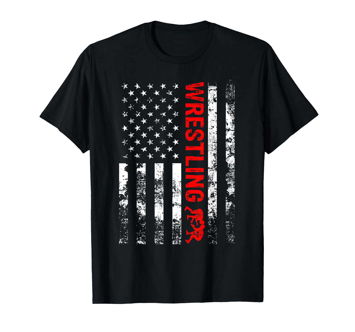 American Wrestling Us Flag T-Shirt - Casual Everyday Wear for Adults - T-Shirt, Sweatshirt, Hoodie