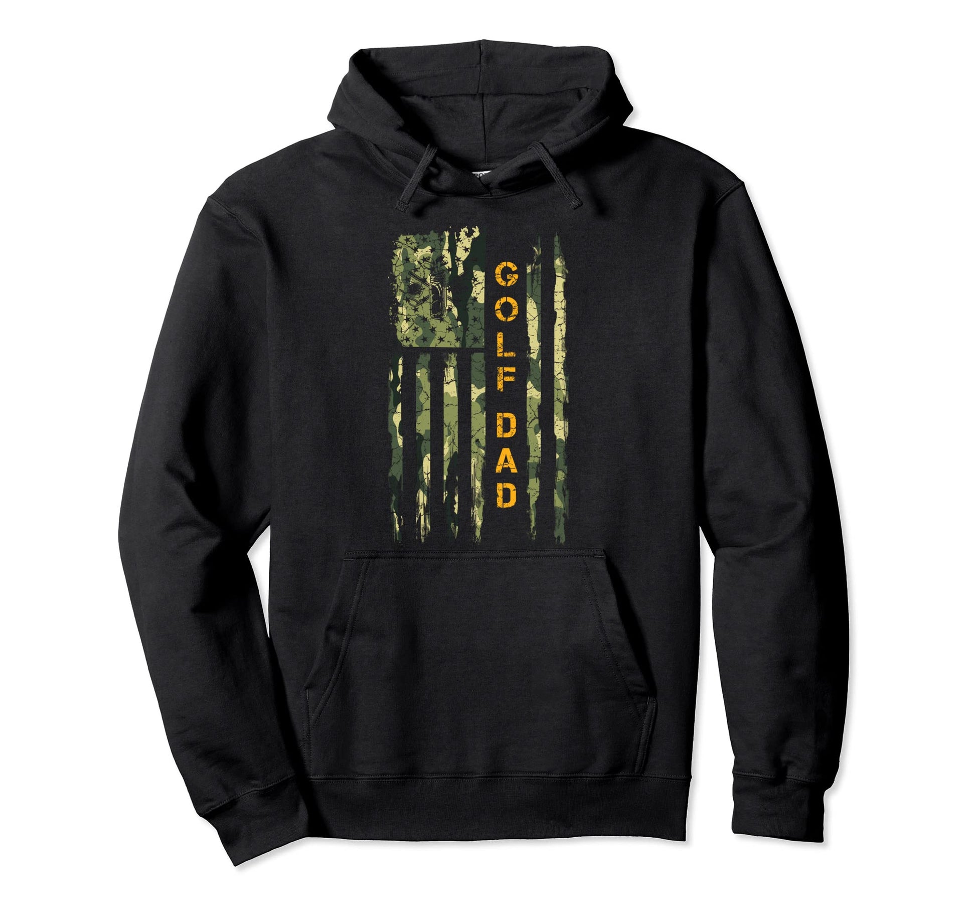 Usa Camo Flag Proud Golf Dad Hoodie - Casual Everyday Wear Men Women - T-Shirt, Sweatshirt, Hoodie