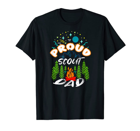 Camping Hiking Scouting Proud Scout Dad T-Shirt - Custom Art Print Unisex - T-Shirt, Sweatshirt, Hoodie