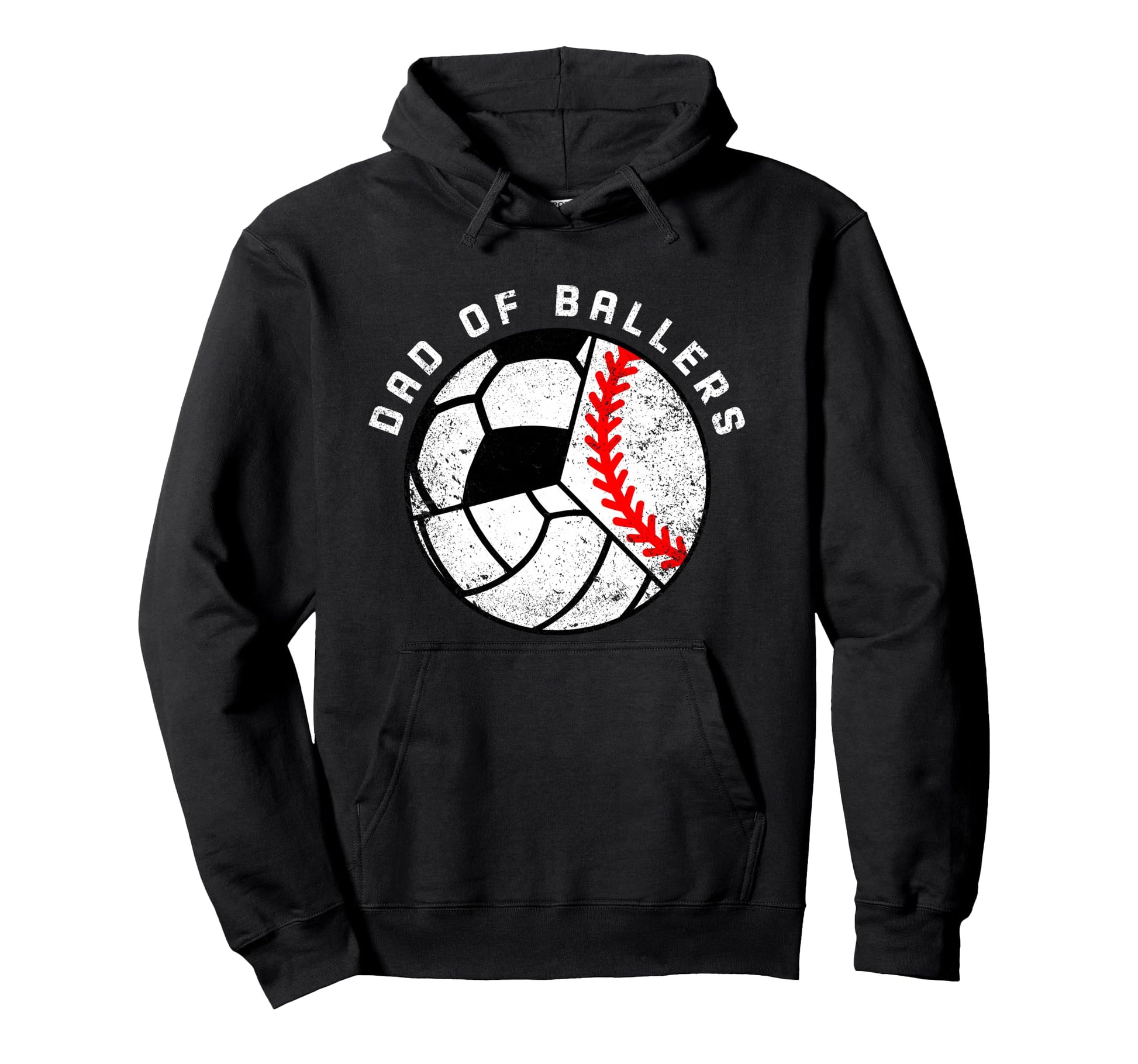 Dad Ballers Funny Baseball Volleyball Hoodie - Novelty Apparel Unisex - T-Shirt, Sweatshirt, Hoodie