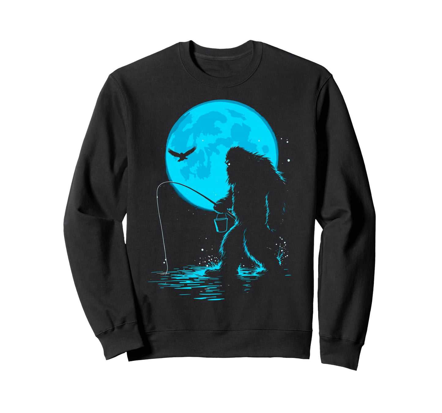 Bassquatch Sasquatch Fisher Sweatshirt - Fun Novelty Design for Adults - T-Shirt, Sweatshirt, Hoodie