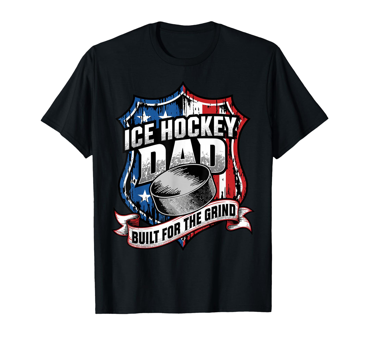 Usa Patriotic Ice Hockey Dad Built T-Shirt - Unique Graphic for Adults - T-Shirt, Sweatshirt, Hoodie