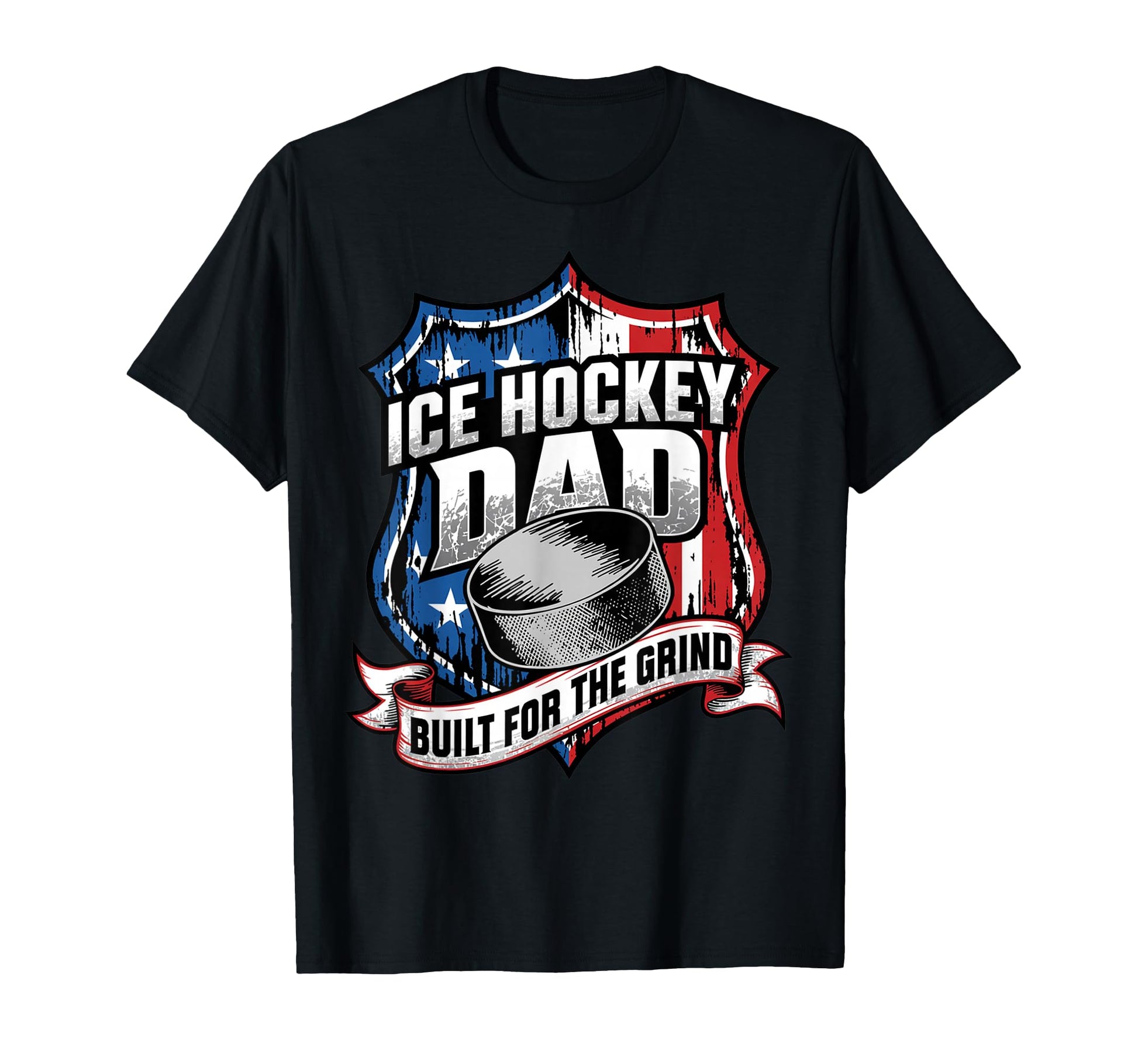 Usa Patriotic Ice Hockey Dad Built T-Shirt - Unique Graphic for Adults - T-Shirt, Sweatshirt, Hoodie