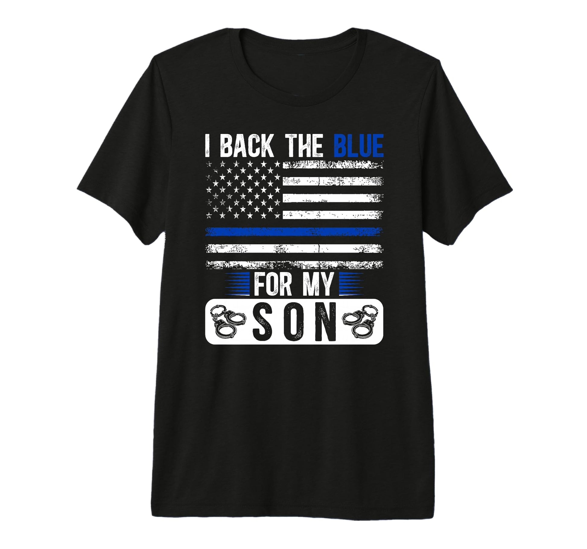 Mens I Back Blue Police Dad Police T-Shirt - Novelty Apparel Unisex - T-Shirt, Sweatshirt, Hoodie