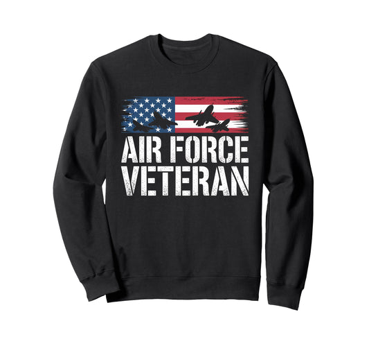 Air Force Veteran Us American Flag Sweatshirt - Aesthetic Graphic Unisex - T-Shirt, Sweatshirt, Hoodie