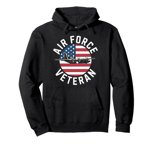 Air Force Veteran Us American Flag Hoodie - Fun Novelty Design Men Women - T-Shirt, Sweatshirt, Hoodie