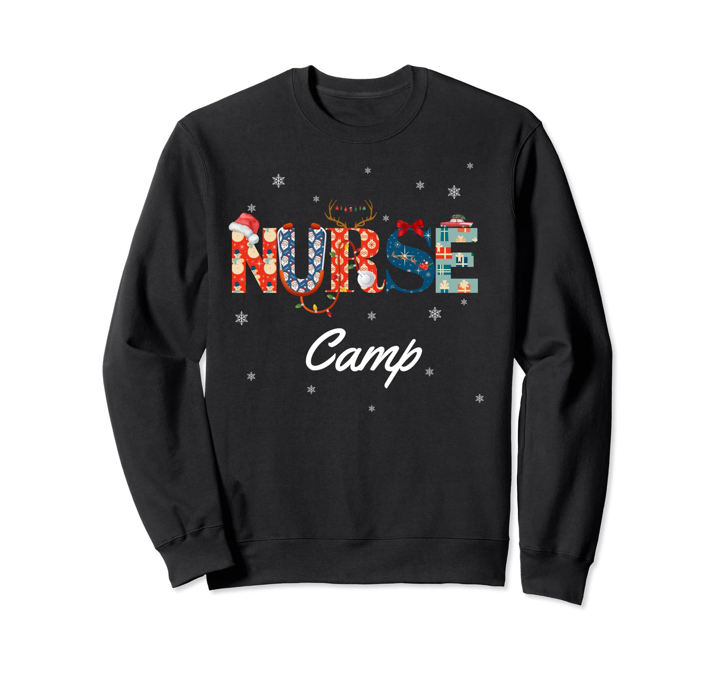 Nurse Holiday Scrubs Mens Womens Sweatshirt - Minimalist Print for Adults - T-Shirt, Sweatshirt, Hoodie