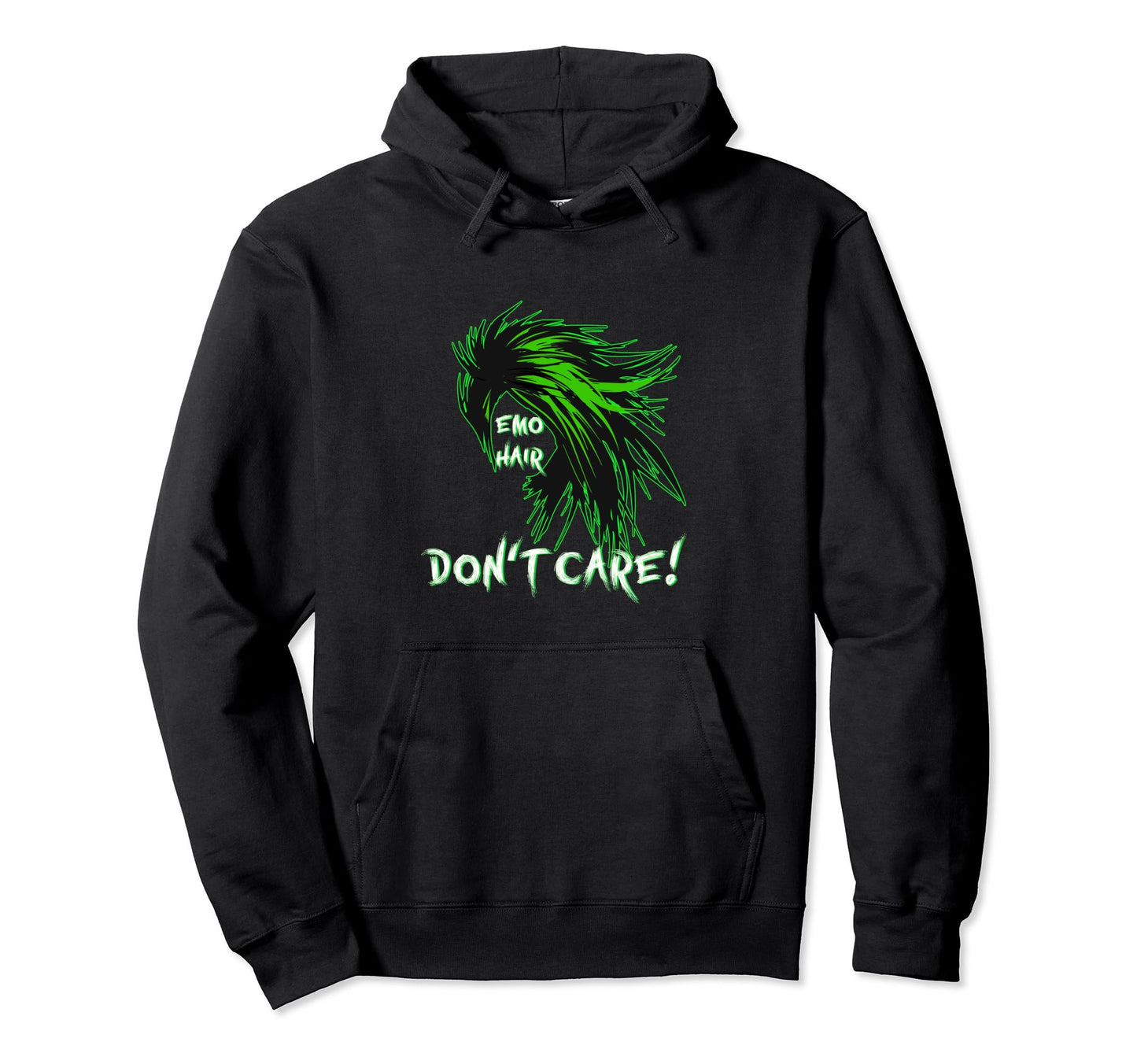 1990S 2000S Pop Emo Hair Dont Care Lime Hoodie - Trendy Graphic Men Women - T-Shirt, Sweatshirt, Hoodie