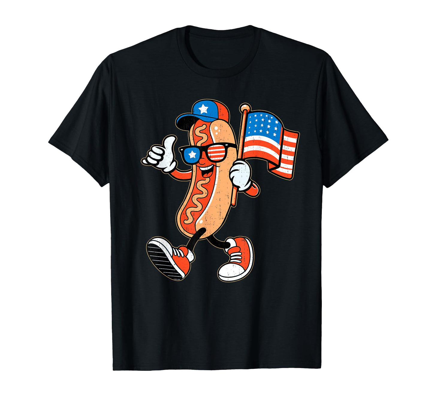 Hotdog Sunglasses American Flag 4Th T-Shirt - Aesthetic Graphic Men Women - T-Shirt, Sweatshirt, Hoodie
