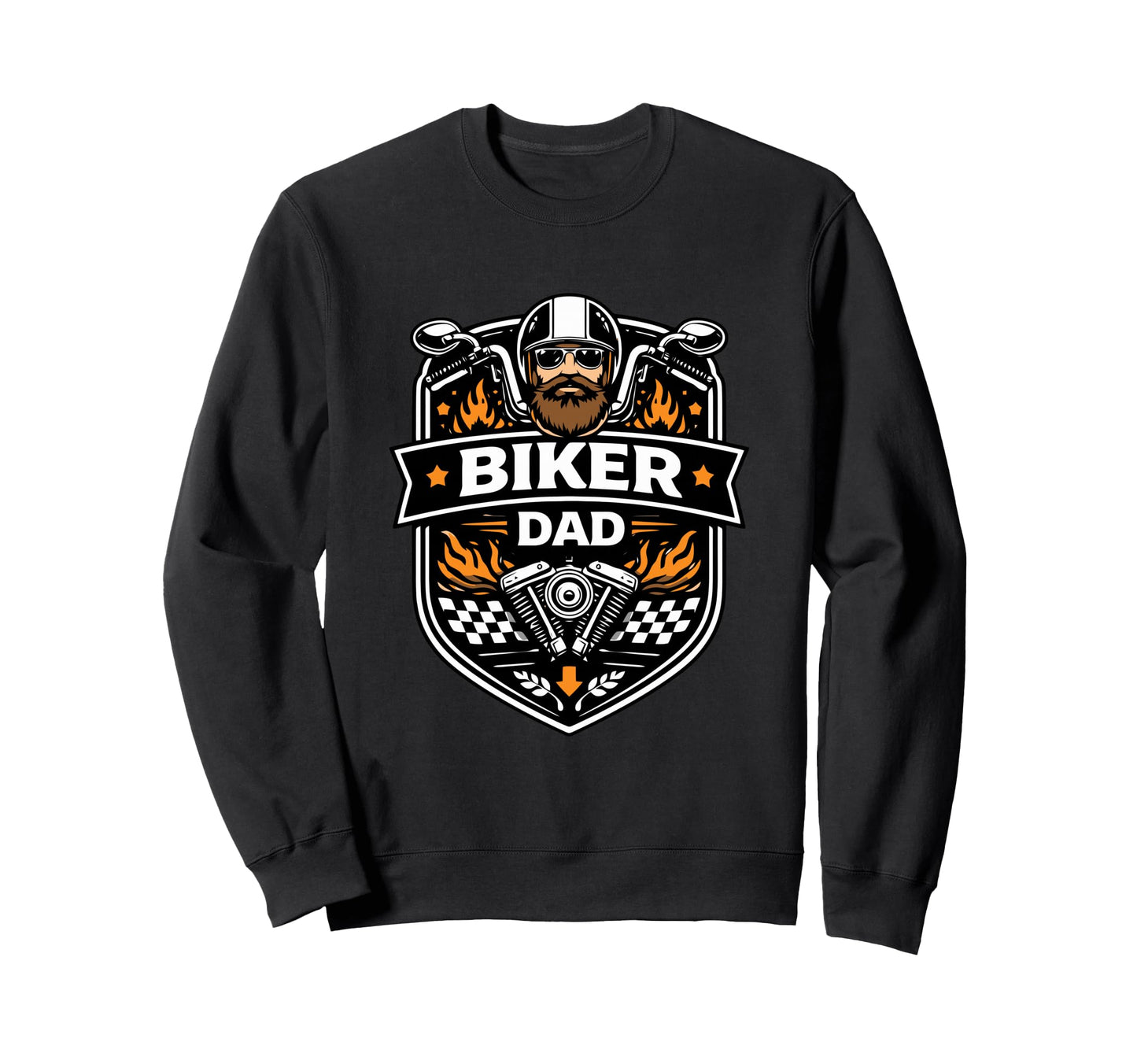Biker Dad Motorcycle Lifestyle Sweatshirt - Graphic Print for Adults - T-Shirt, Sweatshirt, Hoodie