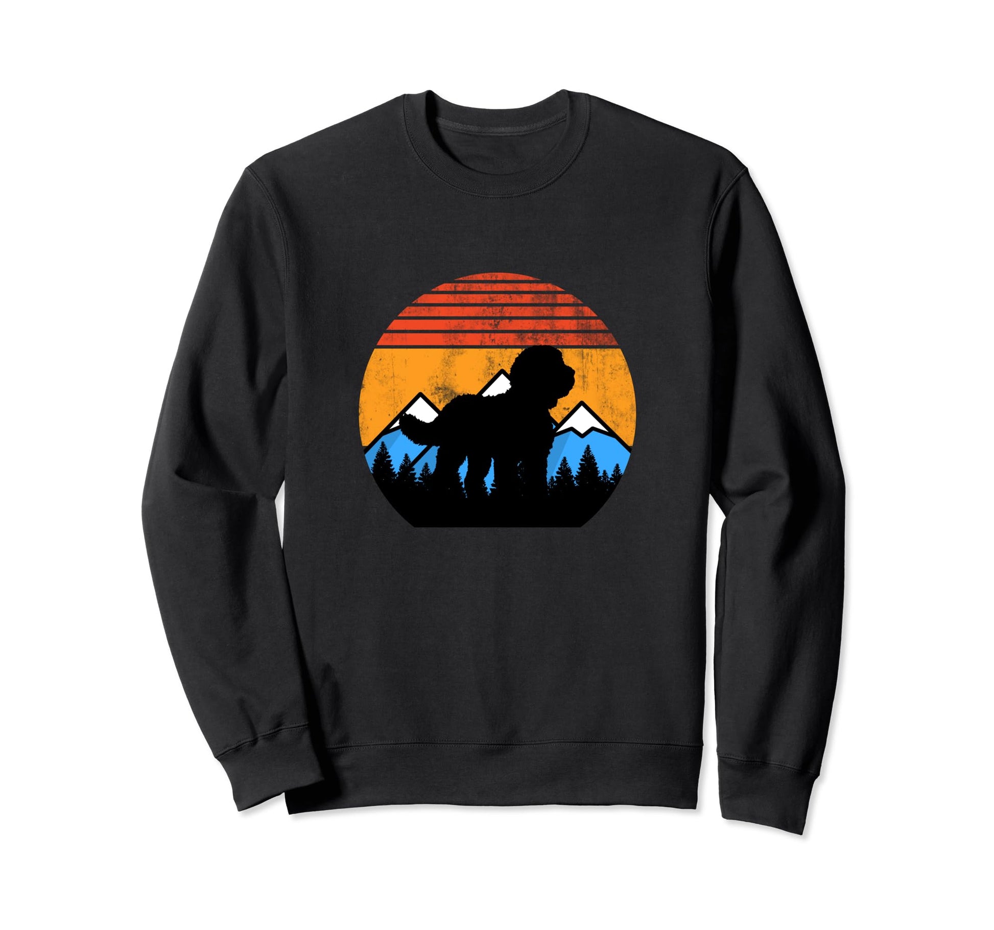 Sheepadoodle Dog Mountains Sweatshirt - Fun Novelty Design Unisex - T-Shirt, Sweatshirt, Hoodie