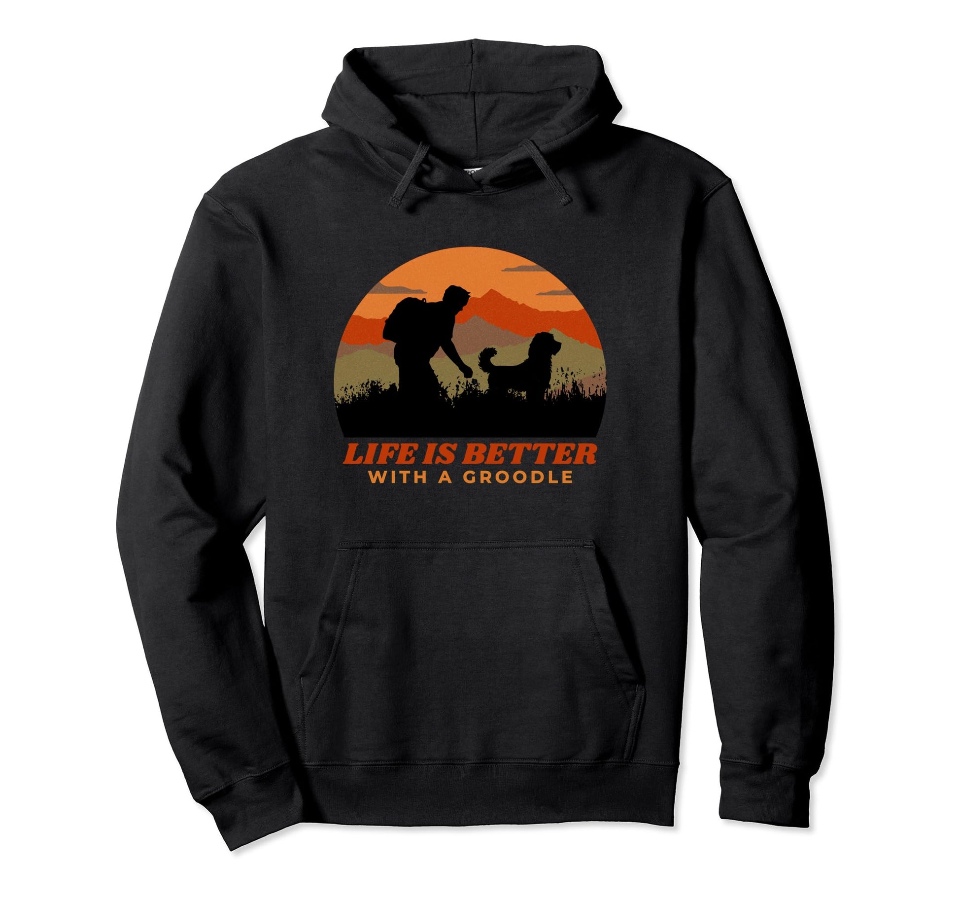 Life Is Better Groodle Distressed Hoodie - Trendy Graphic Men Women - T-Shirt, Sweatshirt, Hoodie