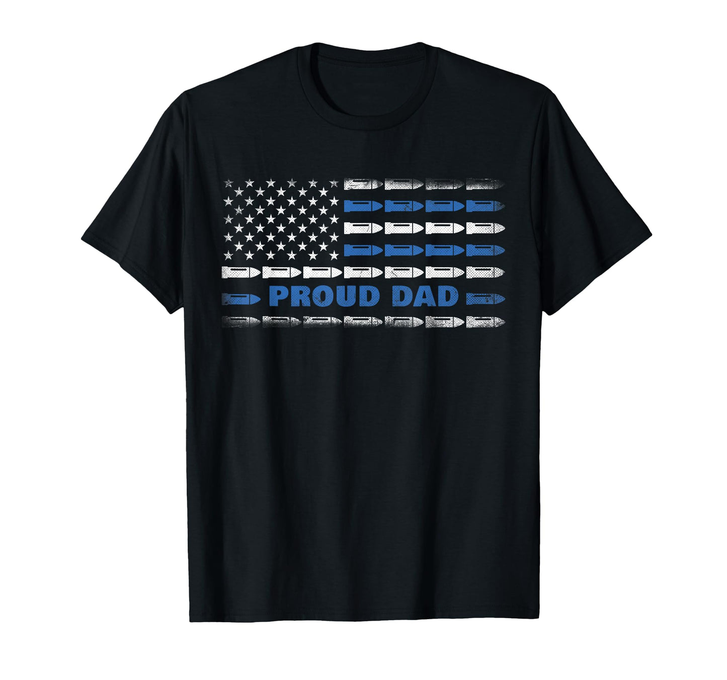 Proud Dad Patriotic Police Officer T-Shirt - Trendy Graphic for Adults - T-Shirt, Sweatshirt, Hoodie