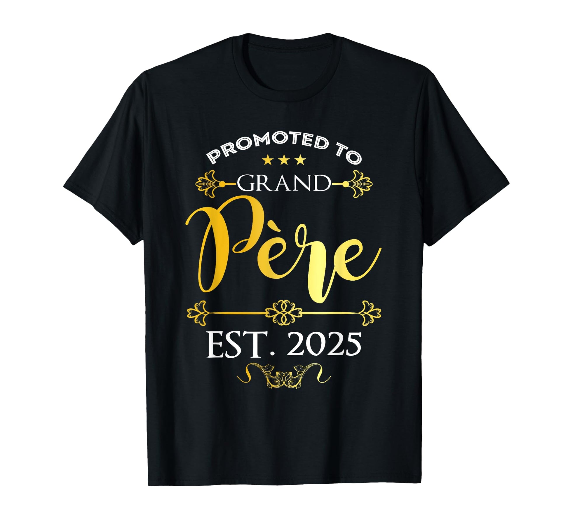 Promoted To Grand Pere Est 2025 Decor T-Shirt - Minimalist Print Unisex - T-Shirt, Sweatshirt, Hoodie