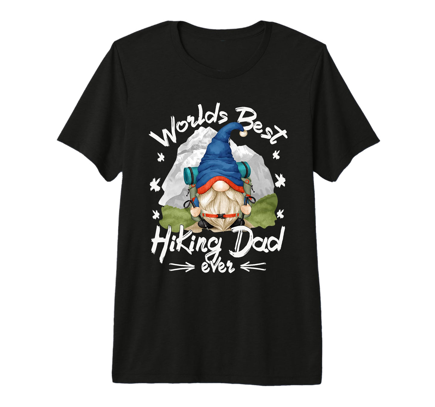 Mens Worlds Best Hiking Dad Ever T-Shirt - Custom Art Print for Adults - T-Shirt, Sweatshirt, Hoodie