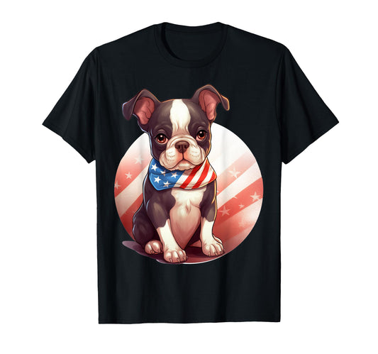 Brown Boston Terrier Puppy Dog T-Shirt - Trendy Graphic for Adults - T-Shirt, Sweatshirt, Hoodie