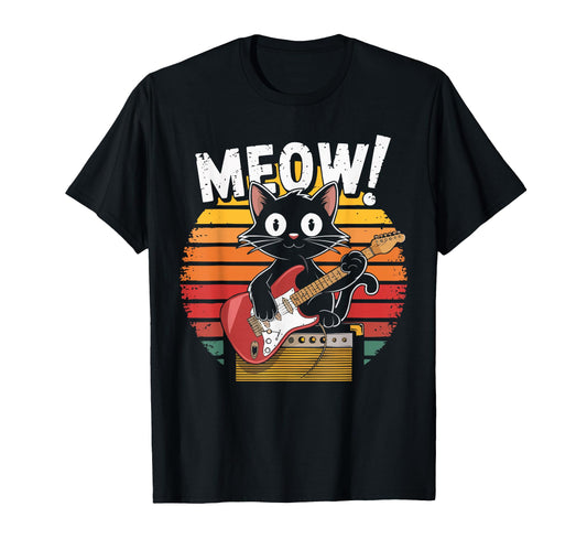 Cat Owner Guitar Player Guitarist T-Shirt - Minimalist Print for Adults - T-Shirt, Sweatshirt, Hoodie