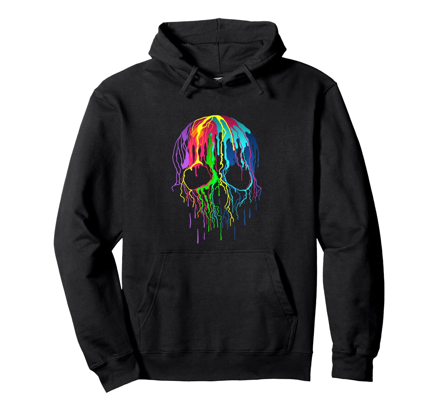 Colorful Paint Dripping Skull Hoodie - Casual Everyday Wear Men Women - T-Shirt, Sweatshirt, Hoodie