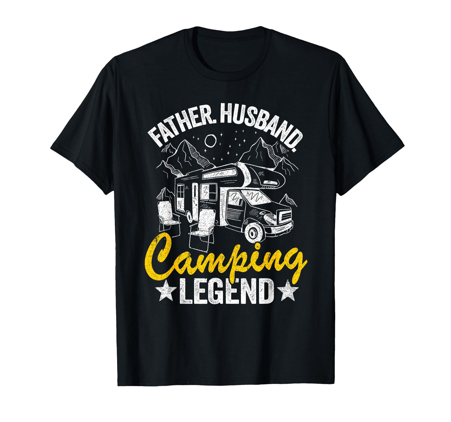 Father Husband Camping Legend Rv Camper T-Shirt - Unique Graphic Unisex - T-Shirt, Sweatshirt, Hoodie